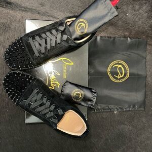 Christian Louboutin Black Spiked Sneakers